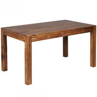 ESSTISCH Massivholz Akazie Rechteckig Handgefertigt NAKO, Braun 160x80x76 cm - Dunkelbraun/Braun, Holz (80/160/76cm) - KADIMA DESIGN