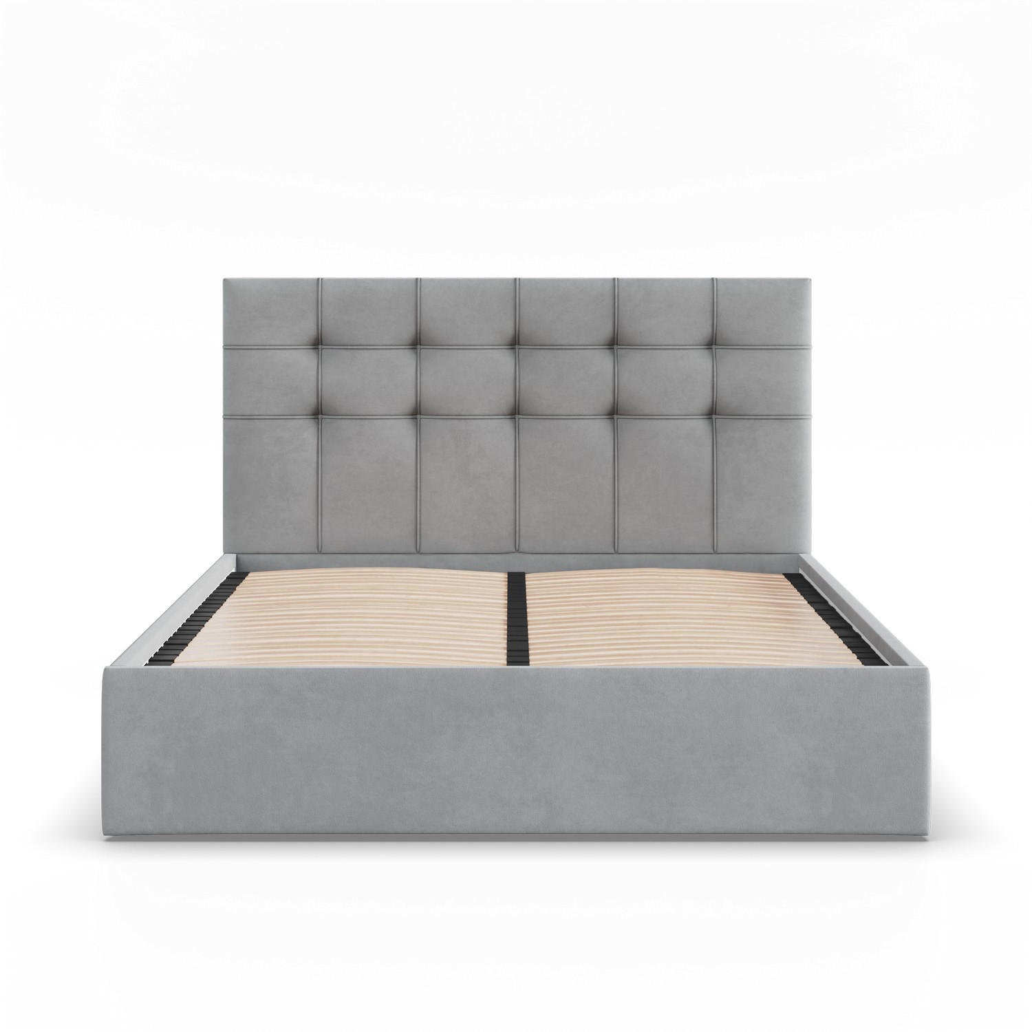 POLSTERBETT MIT KOPFTEIL 140x200 ohne Bettkasten SORIA, Grau - Grau, Textil (140/200cm) - Mebligo