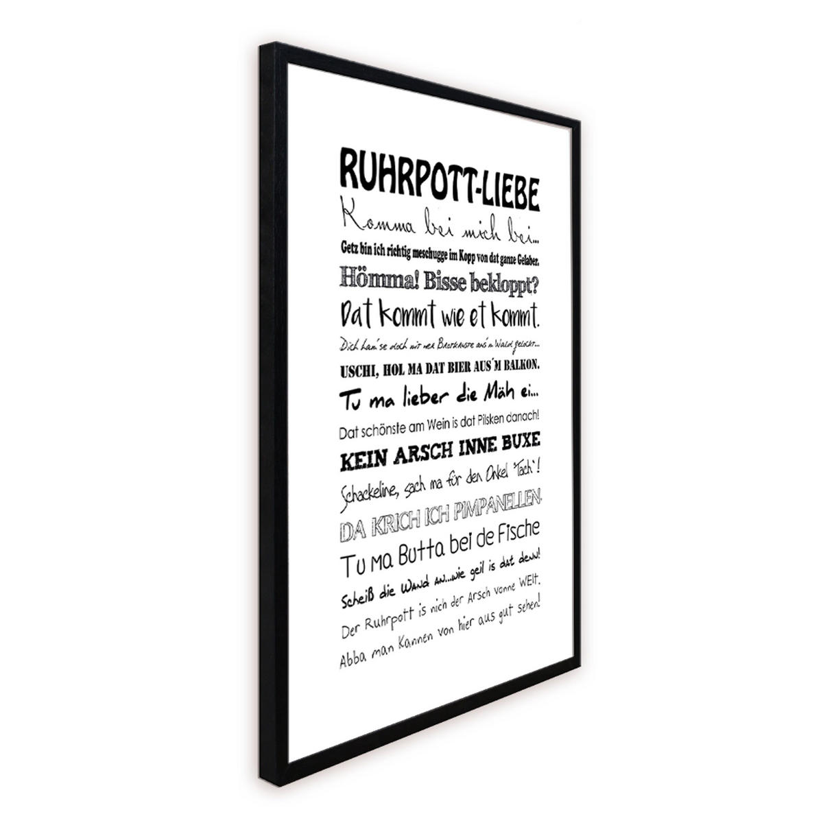 BILD mit Rahmen 51x71 cm Spruch: Ruhrpott Liebe - Weiß, Holz (51/71cm) - artissimo