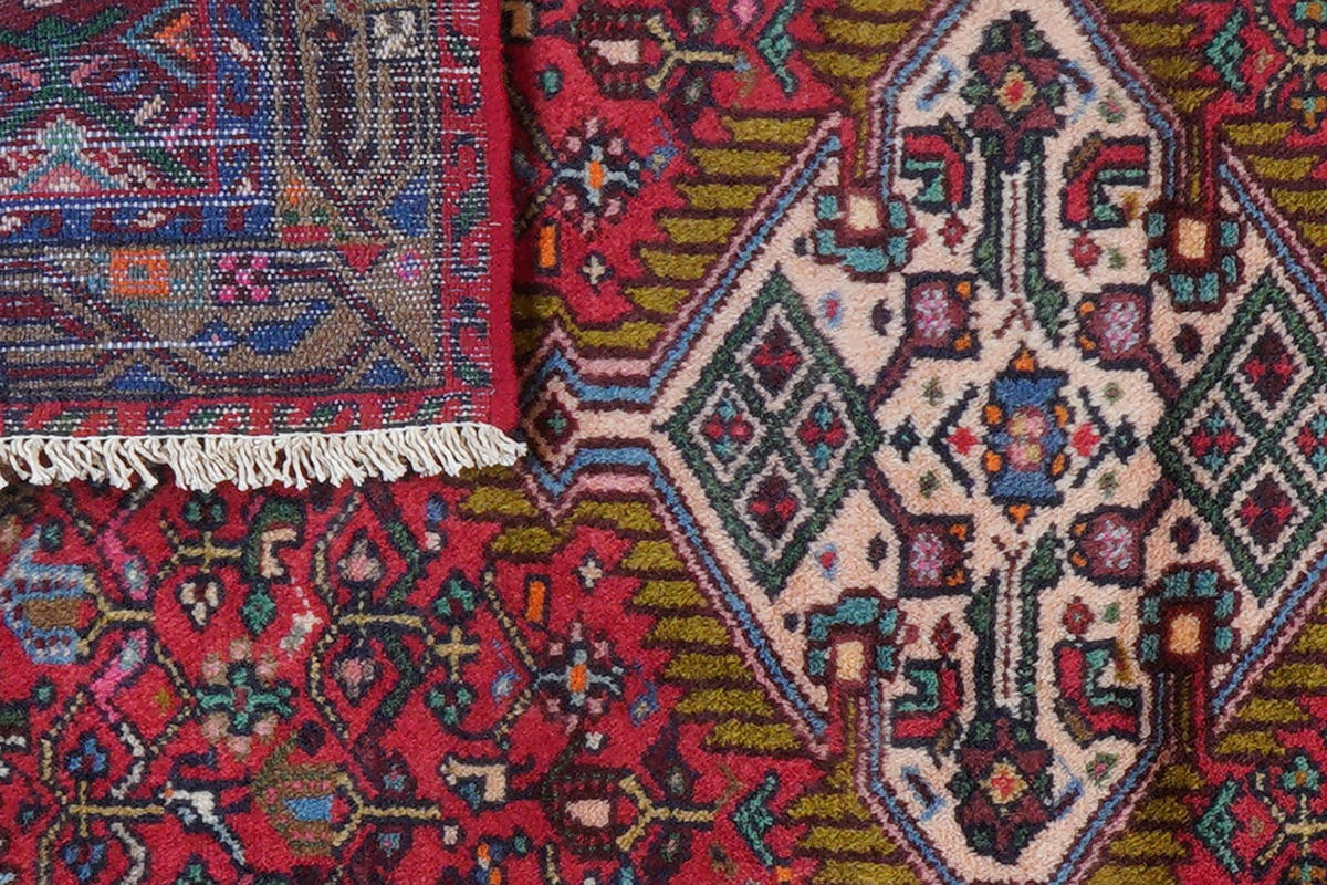 ORIENTTEPPICH handgeknüpft Assadabad Rot 124/76 cm Schurwolle - Rot, Textil (76/124cm) - Looma