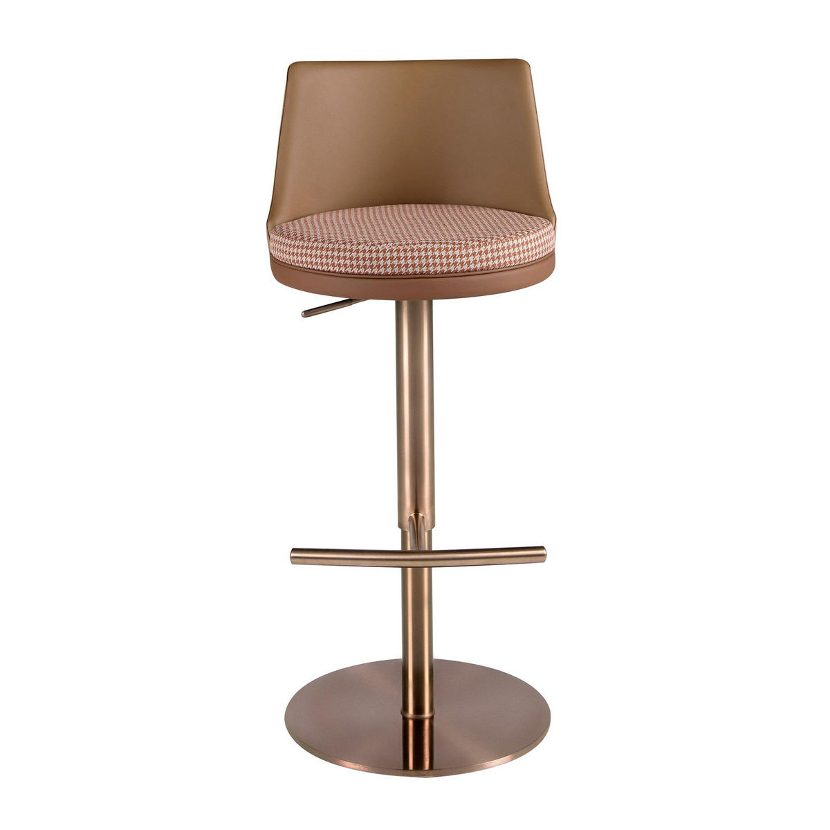 BARHOCKER Drehbarer aus terrakottafarbenem und beigem Stoff und braunem Kunstleder 45/47/79 cm - Pink/Terracotta, Leder/Textil (45/79/47cm) - ANGEL CERDA