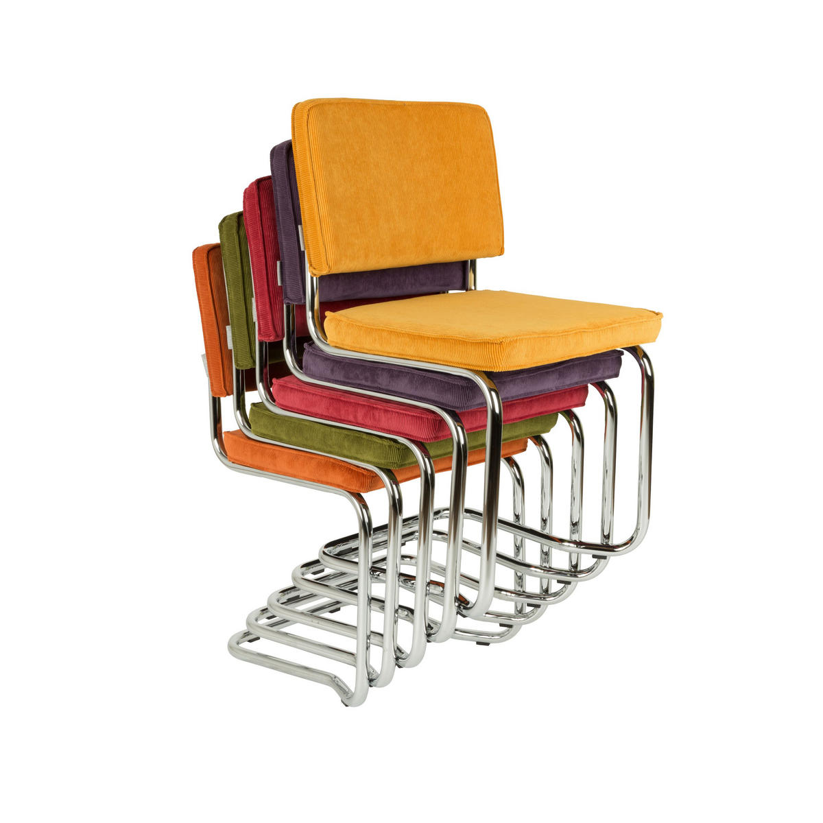 ESSZIMMERSTUHL Ridge Kink Rib Grün - 2 er Set - Grün, Textil (48/85/50cm) - Zuiver