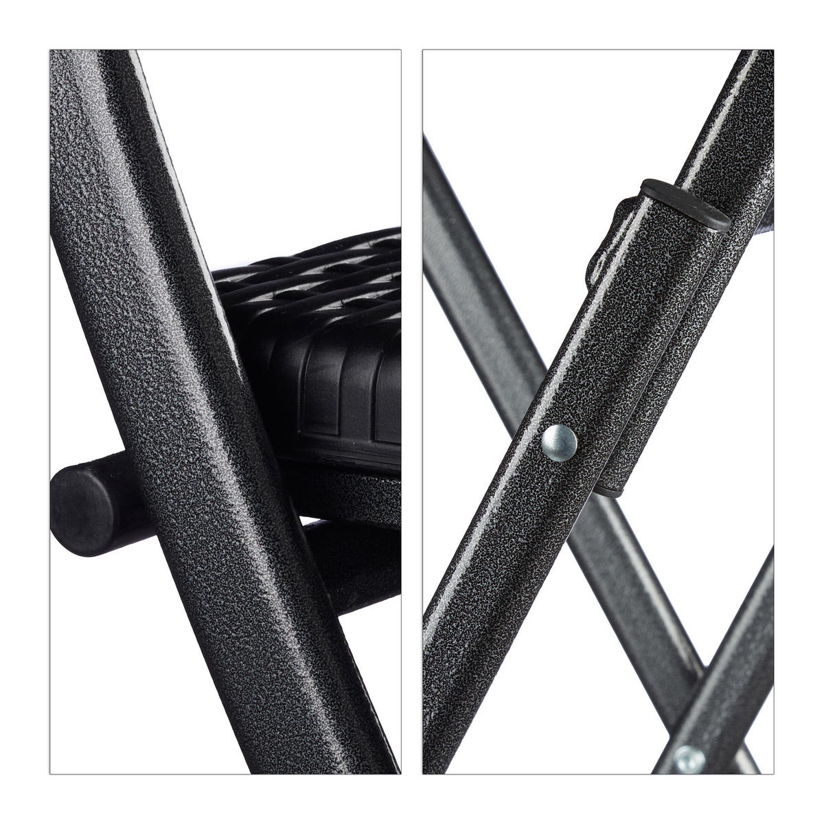 2XBARHOCKER - Schwarz, Kunststoff/Metall (44/115/63cm) - Relaxdays