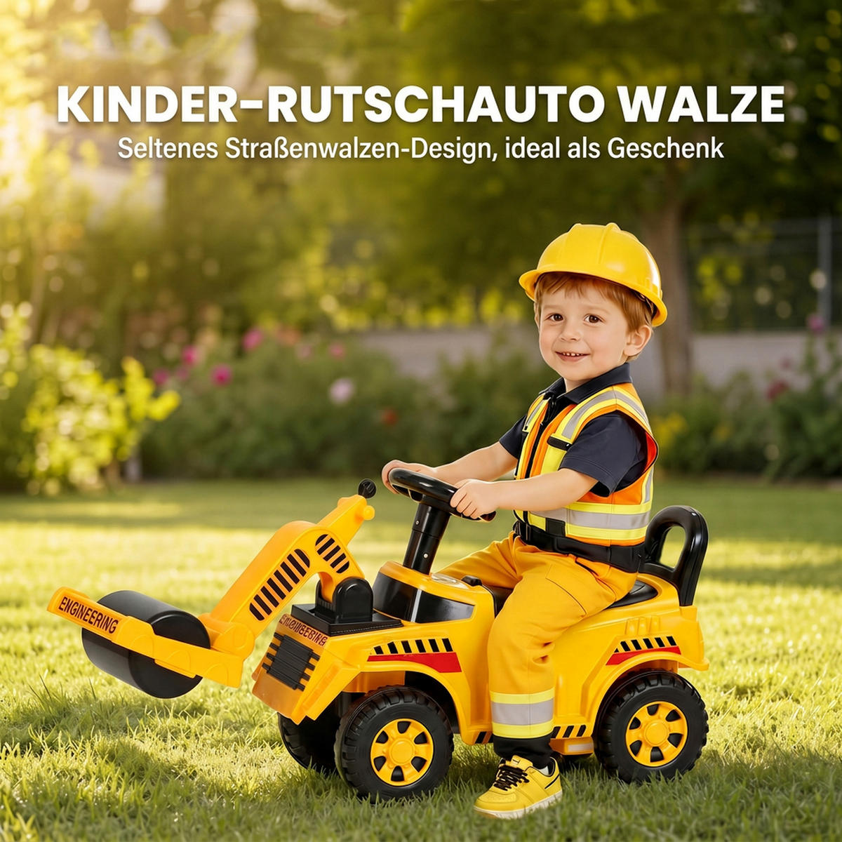 KINDER-SITZBAGGER Kunststoff Gelb - Gelb, Kunststoff (95/29/41cm) - AIYAPLAY