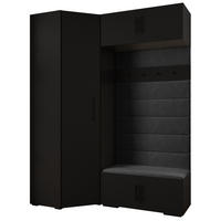 GARDEROBEN-SET 236,7/181,7/47 - Schwarz, Holz/Metall (181.7/236.7/47cm) - Abiks Möbel