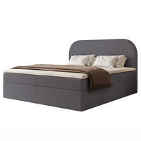 BOXBETT FUZZI 160x200 cm Dunkelgraublau (Stoff Lumi) - mit 2 Bettkästen, Bonellmatratze und weichem Kopfteil - Blau/Dunkelgrau, Holzwerkstoff/Textil (160/200cm) - Ravio