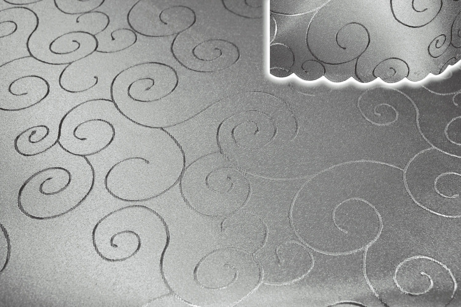 TISCHDECKE 110/180 cm Ornamente Silber - Silberfarben, Textil (110/180cm) - TiborTex