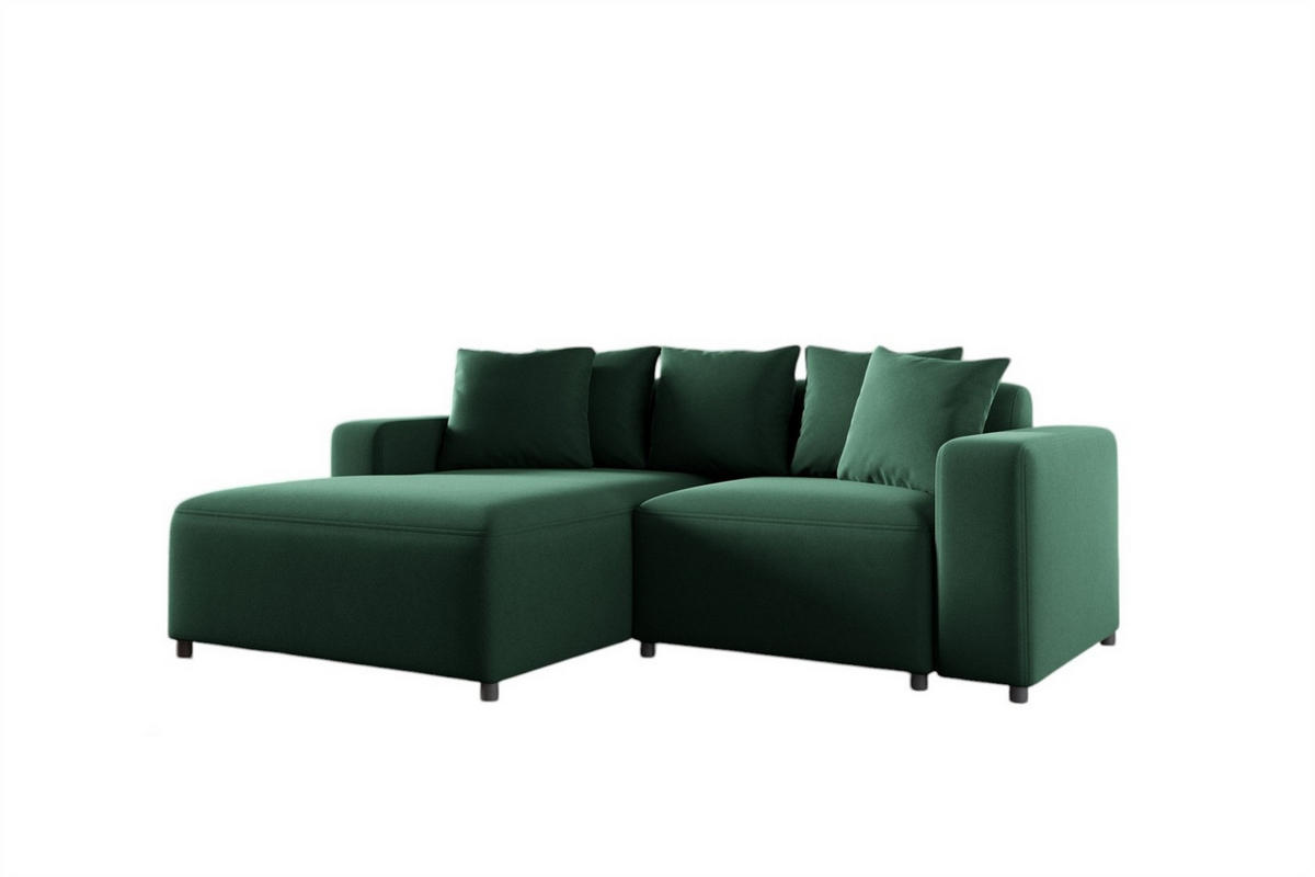 ECKSOFA Megan Xs In Salvador - Dunkelgrün, Holzwerkstoff/Textil (240/165cm) - Fun Möbel