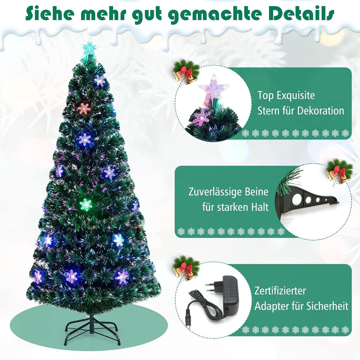 WEIHNACHTSBAUM Grün - Grün, Kunststoff (180cm) - COSTWAY