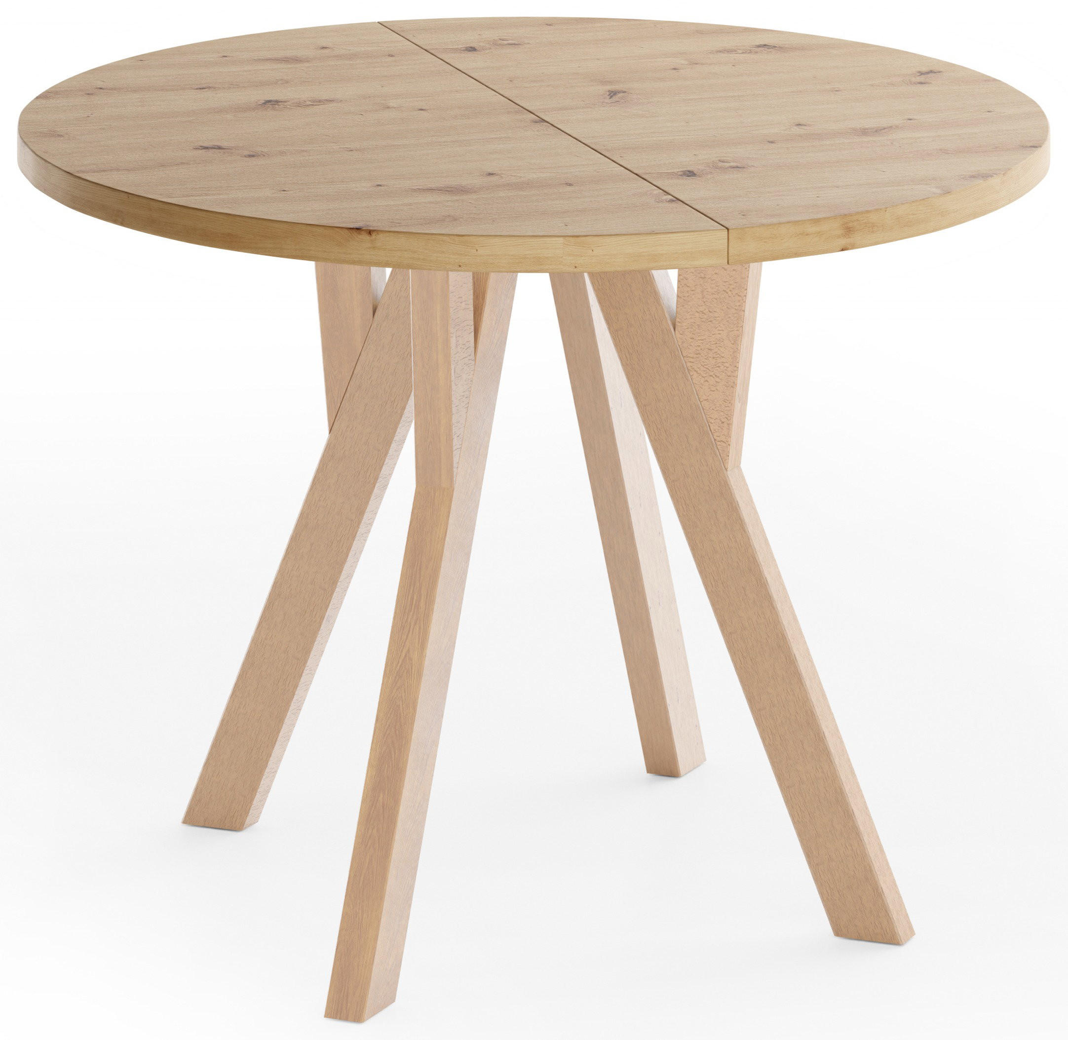 ESSTISCH Avero runder ausziehbarer, Beton grau 100-200/100/77 cm - šedá/dub artisan, dřevo/kompozitní dřevo (100/200/76.5cm) - WFL GROUP