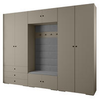 GARDEROBEN-SET 236,7/300/47 - Kaschmir/Schwarz, Holz/Kunststoff (300/236.7/47cm) - Abiks Möbel