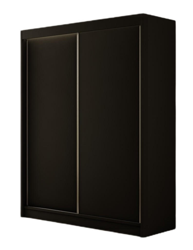SCHRANK Schwarz BERGO Schiebetür 150 cm - Schwarz, Holzwerkstoff (150/215/61cm) - Sepro Meble