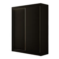 SCHRANK Schwarz BERGO Schiebetür 150 cm - Schwarz, Holzwerkstoff (150/215/61cm) - Sepro Meble
