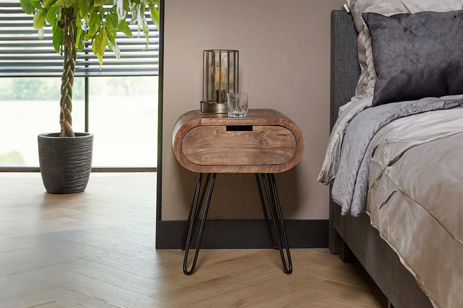 NACHTTISCH BAEL Holz Mango - Braun, Holz (50/60/35cm) - KAWOLA