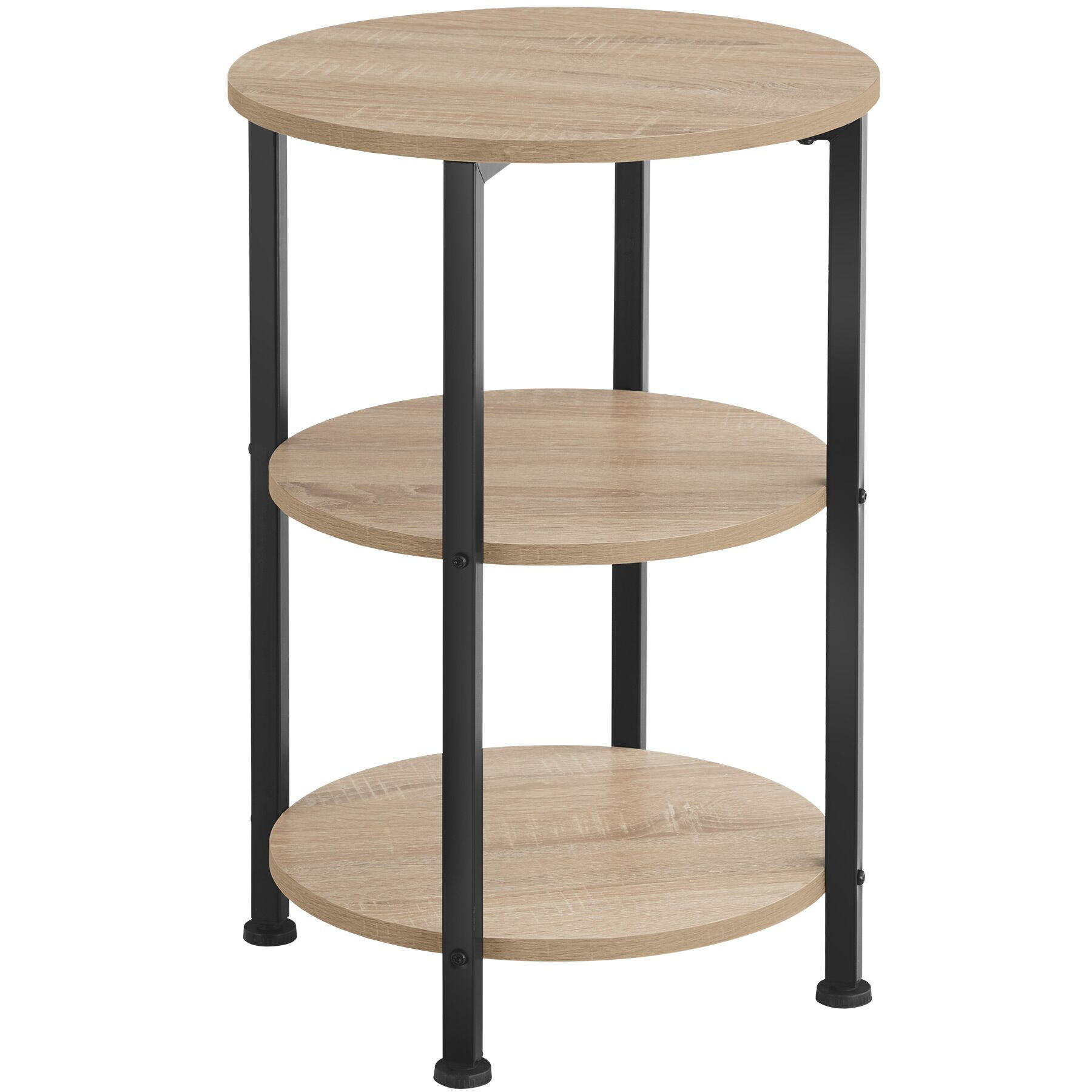 BEISTELLTISCH Colchester,40 x 61 cm,Industrial Holz hell, Eiche Sonoma - Naturfarben, Holz (40/40/61cm) - tectake