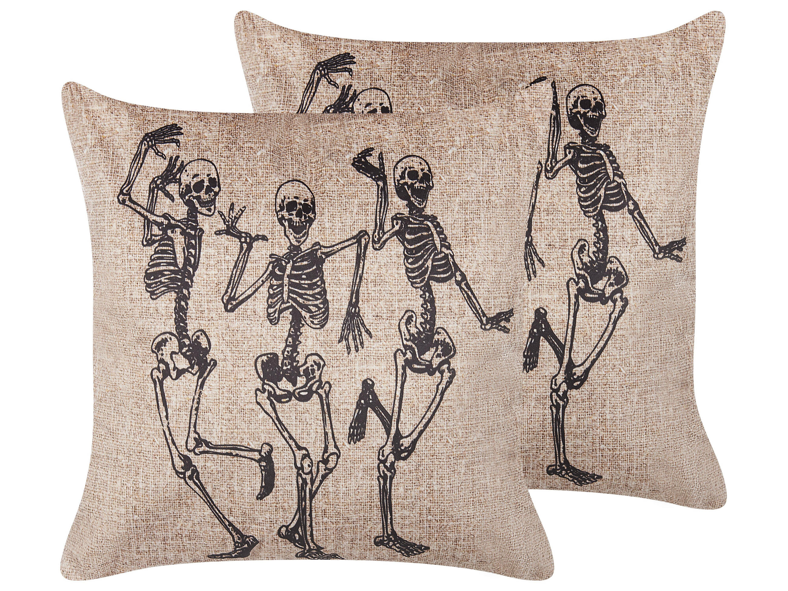 DEKOKISSEN 2er-Set Hellbeige 45/45 cm Mortesti - Beige, Textil (45/45cm) - Beliani