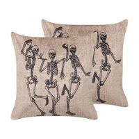 DEKOKISSEN 2er-Set Hellbeige 45/45 cm Mortesti - Beige, Textil (45/45cm) - Beliani