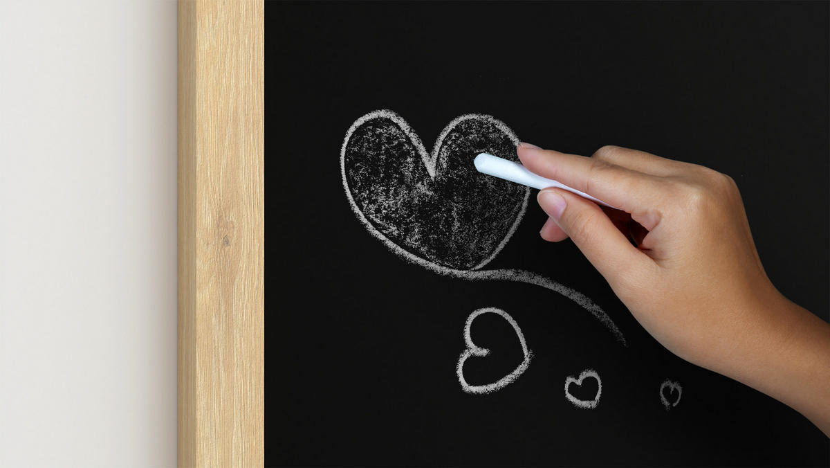 MAGNETISCHE Kreidetafel im Hausform mit Holzrahmen, 90x60cm - Schwarz, Metall (90/60/2cm) - ALLboards