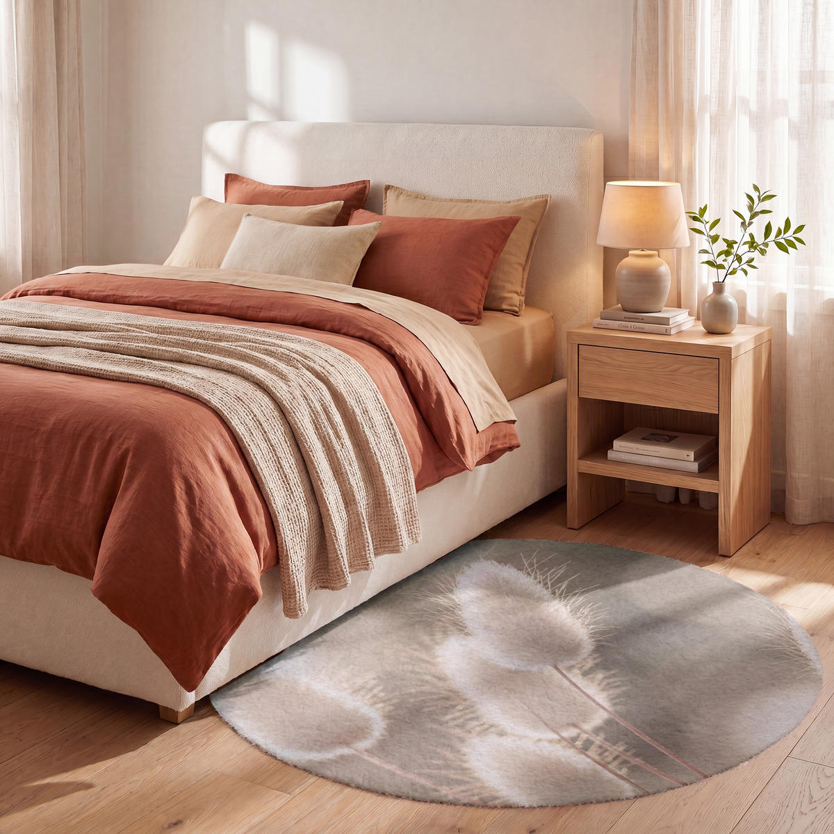 KOBERCE - Chvostoskok - Biely - Slnečné svetlo - 120x120 cm - béžová, textil/plast (120/0.4cm) - OnlyWow