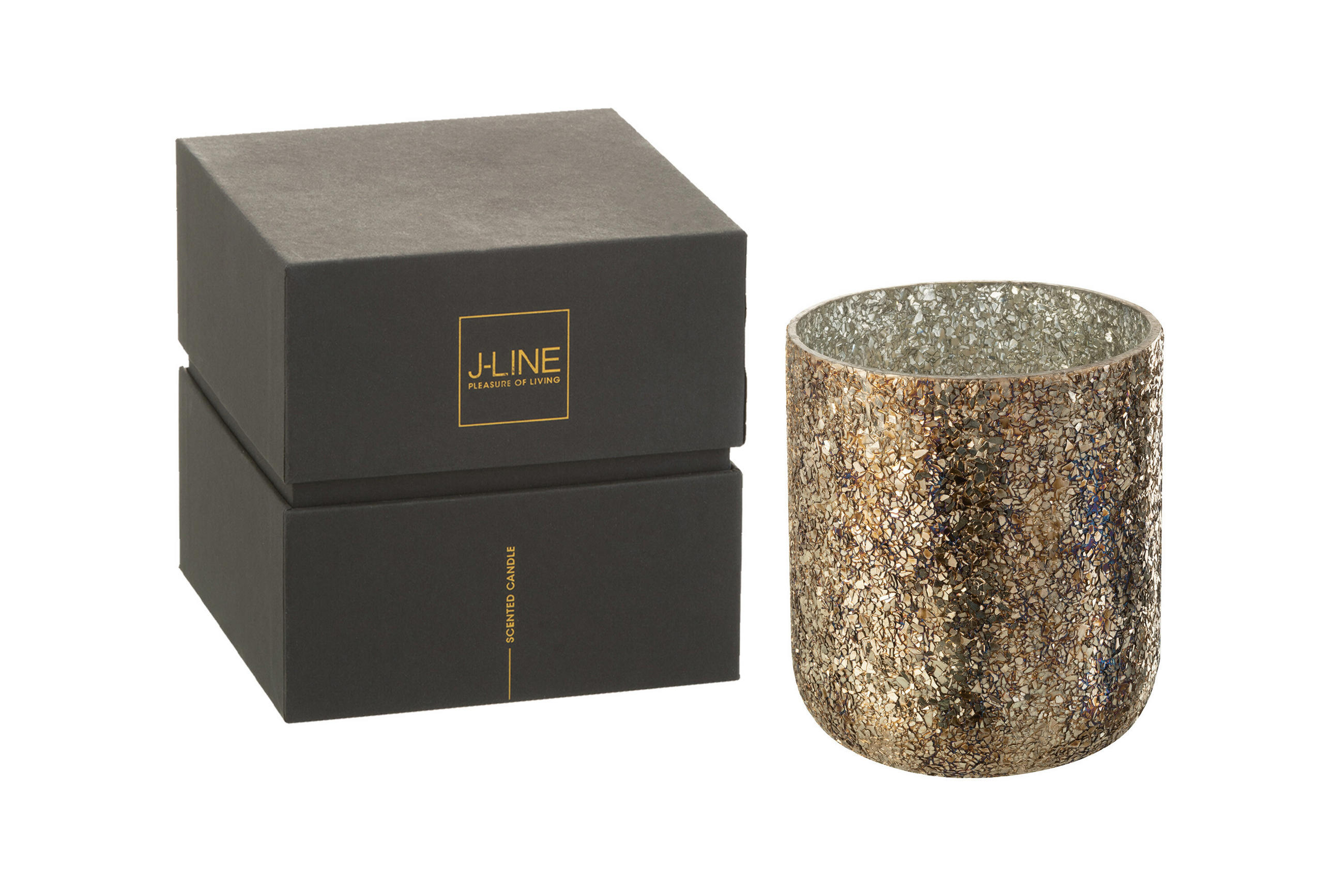 DUFTKERZE LUXURIA - Bronze - L - 80 Std. - Bronzefarben, Paraffin (17/20cm) - J-Line