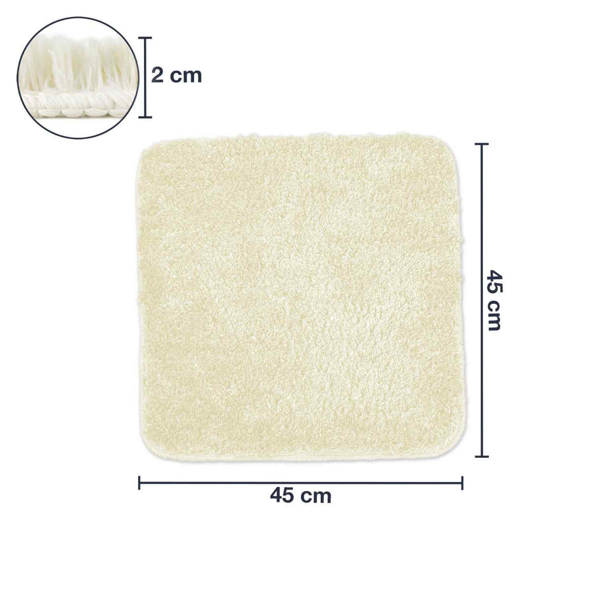BADEMATTE Florenz - Creme, Textil (45/45cm) - WohnDirect