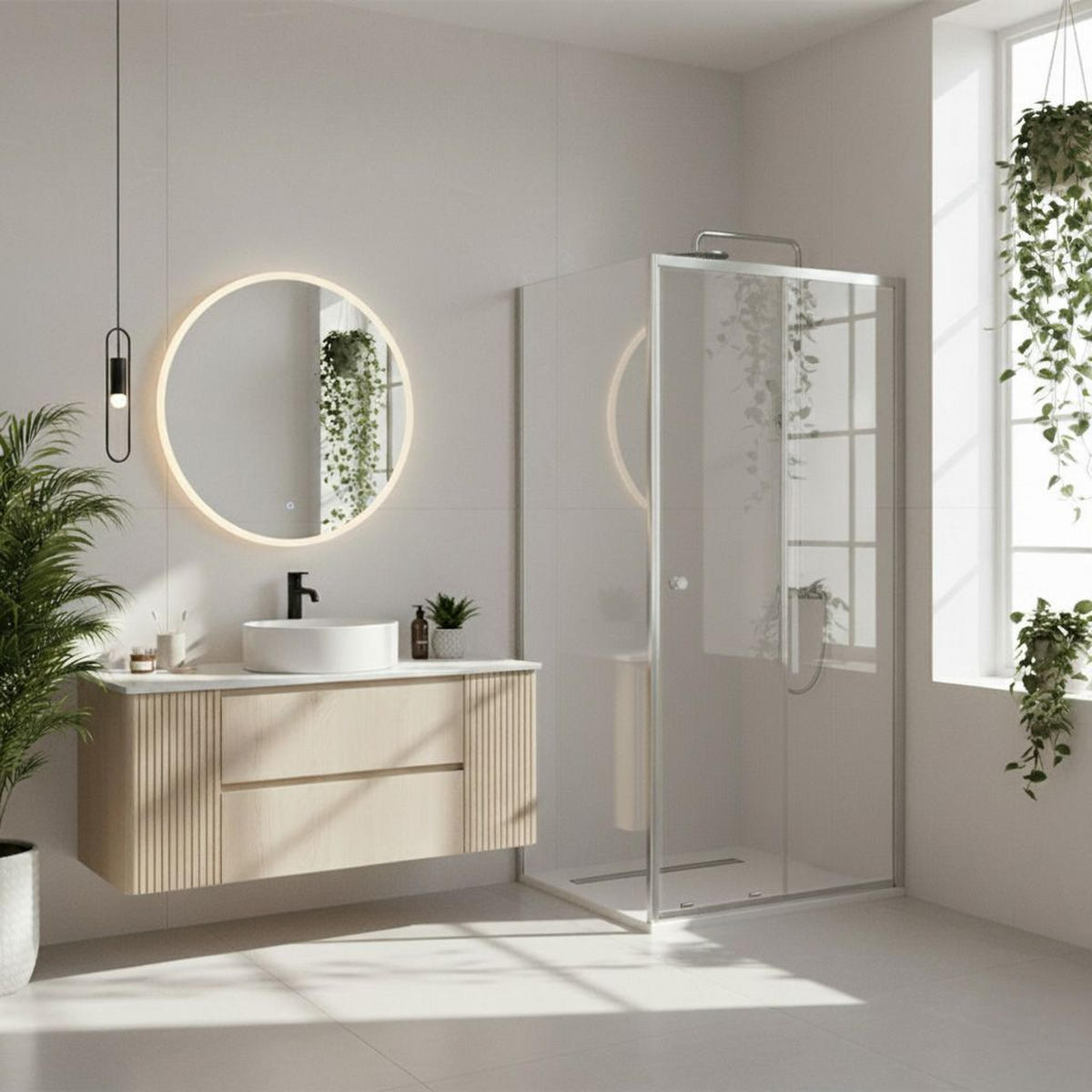 DUSCHKABINE Rea Primo Slide 120x90 Chrome - Chromfarben, Glas (120/90/190cm) - REA