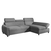 ECKSOFA L Form Olettio Mini Grau 260/170/96 cm Rechts mit Schlaffunktion - Schwarz/Grau, Kunststoff/Textil (260/170cm) - AX Living