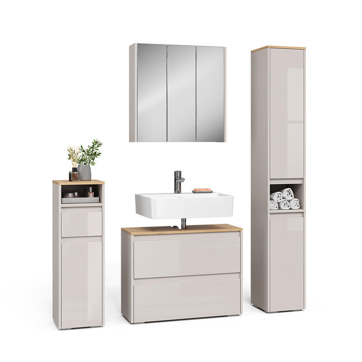 BADMÖBEL-SET Majest Cashmere 4 Teile - Kaschmir, Holzwerkstoff (30.2/96.3/30cm) - Vicco