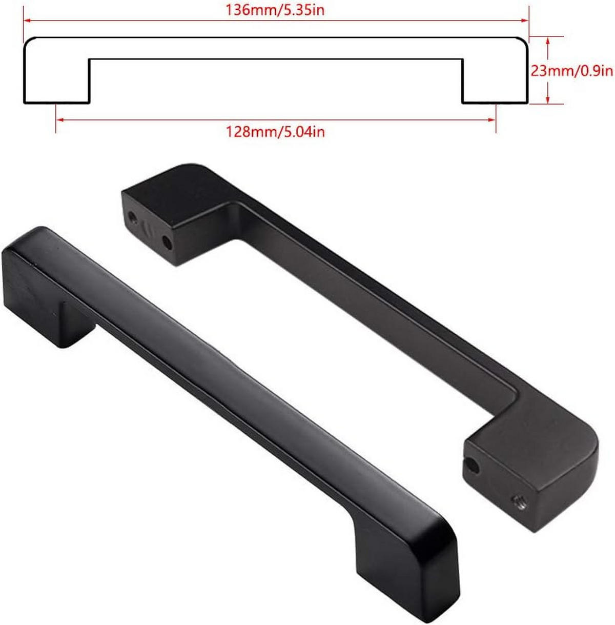 MÖBELGRIFF Schwarz 10er-Set 128 mm - Schwarz, Metall (1.3/2.3/13.8cm)
