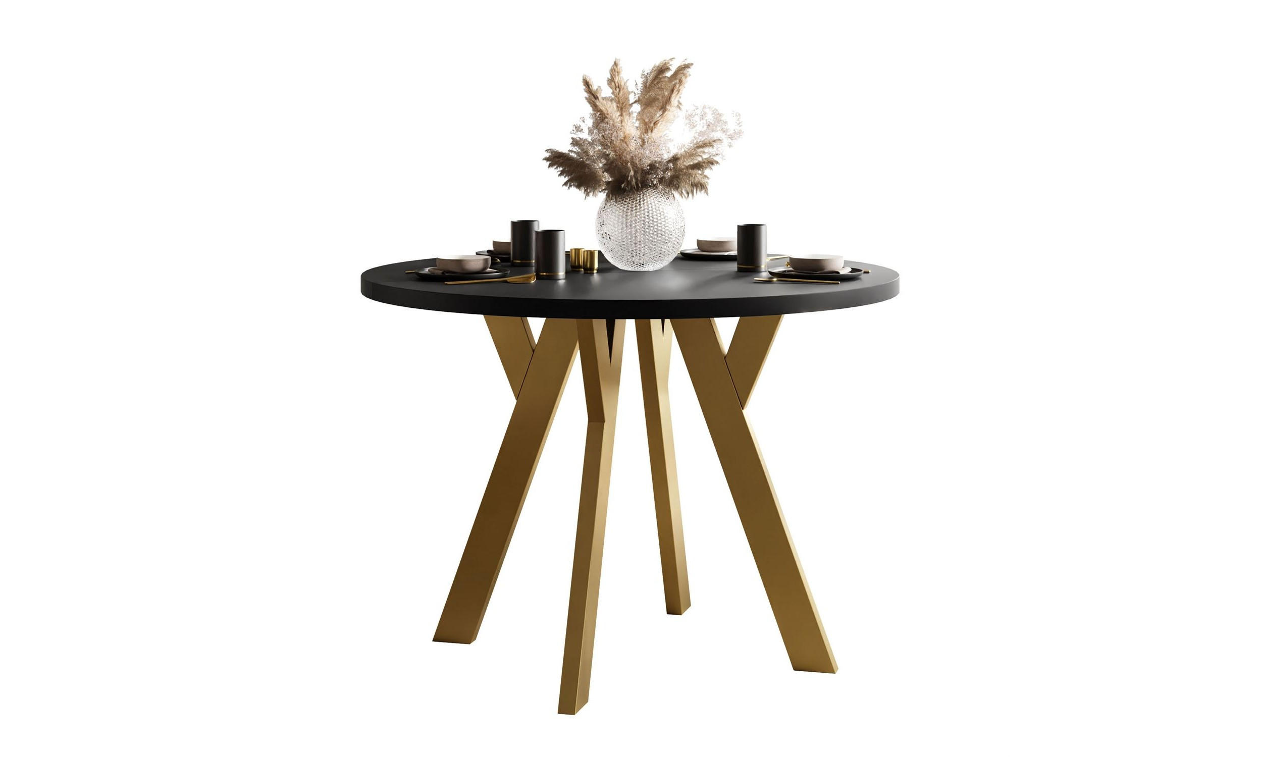 Lookway Esstisch Schwarz, Gold 100x72.5x100 cm