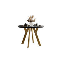 ESSTISCH VOLTA MATT 100/100/72,5 cm Tischplatte: Schwarz matt; Gestell: Golden - Goldfarben/Schwarz, Holzwerkstoff/Metall (100/100/72.5cm) - Lookway