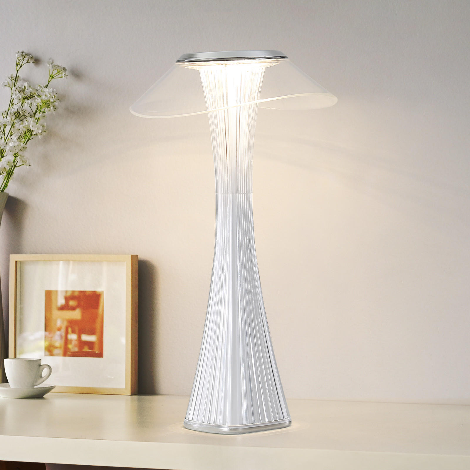 TISCHLEUCHTE BYRD 15.1/27.4/15.1 cm - Weiß, Metall (15.1/15.1/27.4cm) - ZMH