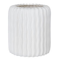 VASE Bon Ton - Weiß, Keramik (20cm) - Butlers