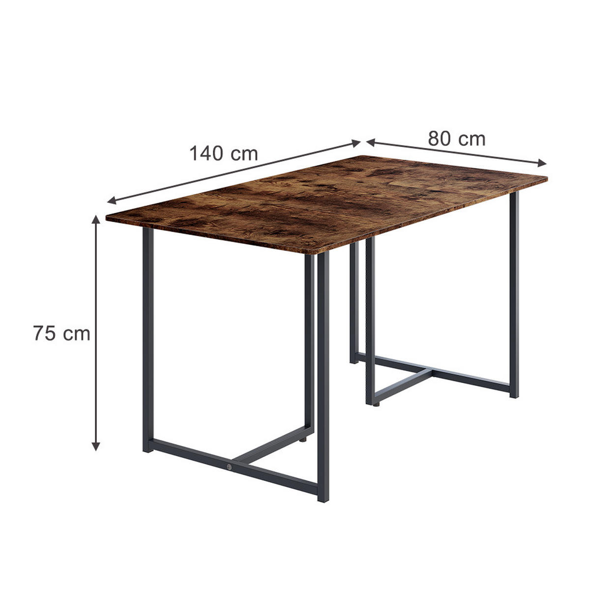 JÍDELNÍ STŮL Merido Rustikální dub/šedá - divoký dub, kompozitní dřevo (80/140/75cm) - Vicco