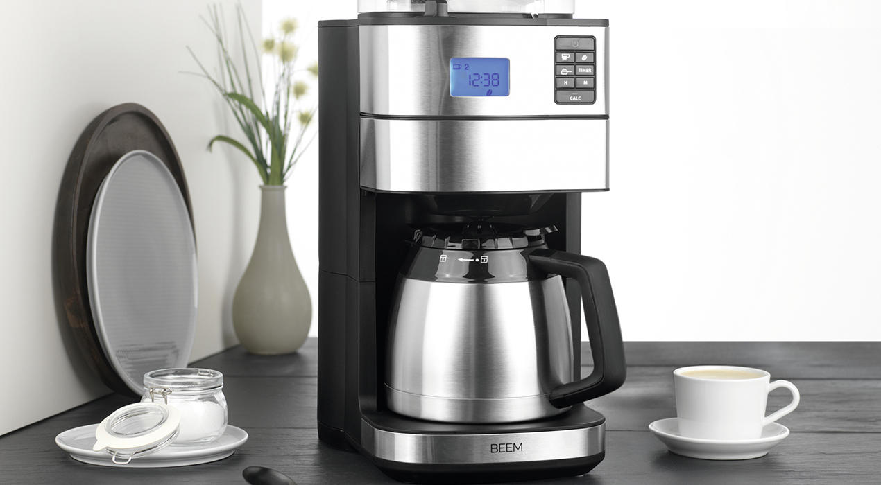 Kaffemaschine edelstahlfarben 