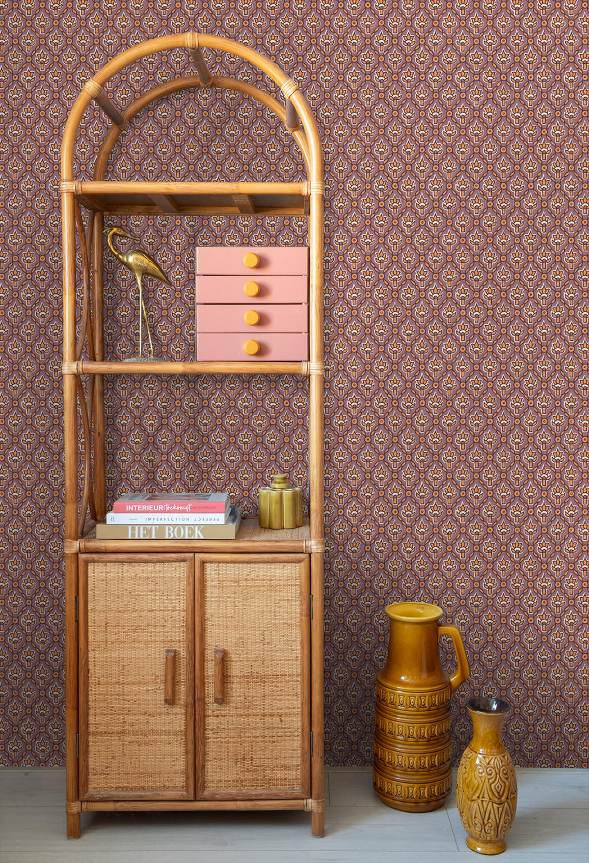 TAPETE Blumenmuster 50 x 900 cm - Lila, Papier (50/900cm) - ESTAhome
