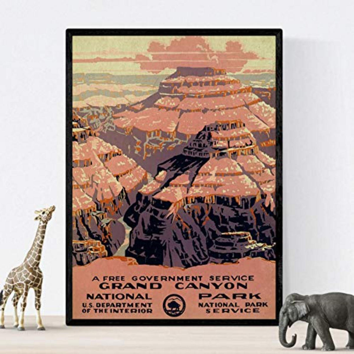 POSTER Set mit 4 Weinleseblätter von Bergen und Flüssen A3 Rahmenlos - Klar, Papier (29.7/3cm) - Nacnic