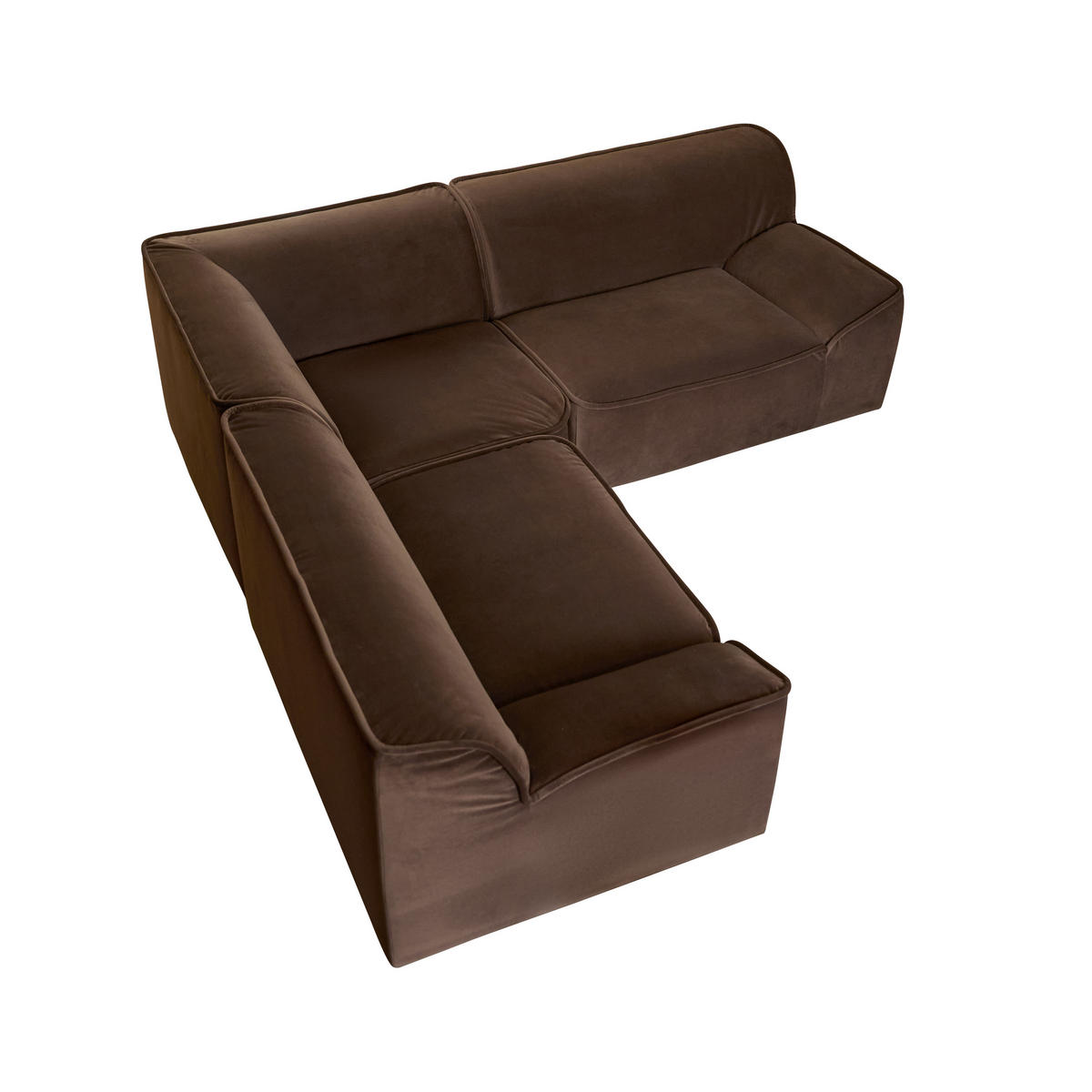 SOFA Quinto Braun aus Stoff - Braun, Textil (225/73/225cm) - Tikamoon