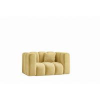 KŘESLO Modulární, Moderní Design, Sametová Látka Riviera, Máslově Žluté, GRAND - světle žlutá, dřevo (137/70/89cm) - Kaiser Möbel