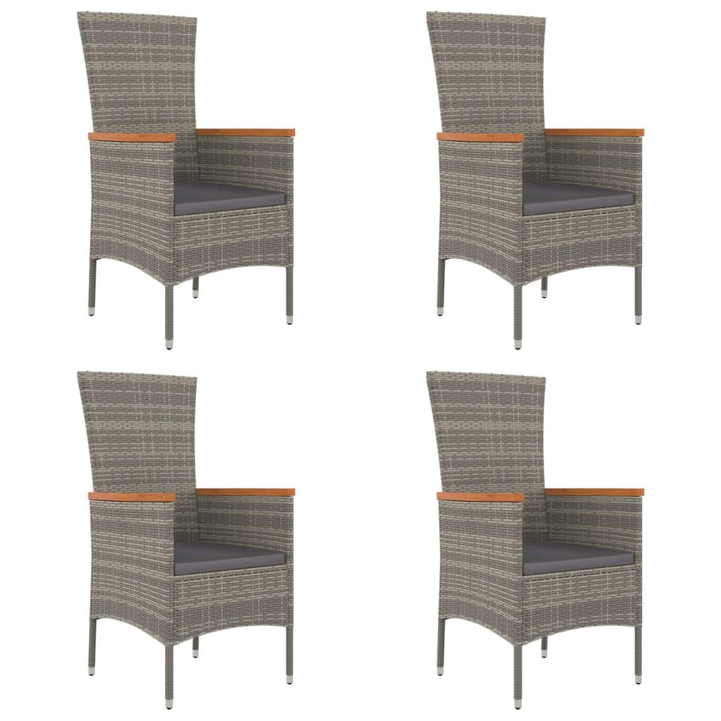 furnicato Gartenstühle Grau 60x108x58 cm