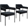 ARMLEHNSTUHL 2er Set Doé 58 x 62 x 85 cm Webstoff schwarz/schwarz - Schwarz, Textil (58/85/62cm) - tectake