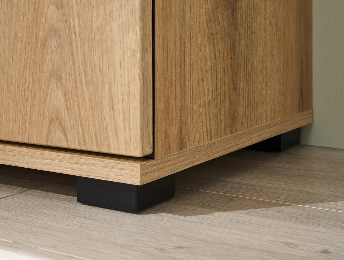 GARDEROBEN-SET 3-teilig Evoke Eiche 80 cm, Kombination mit Stauraum - Eichefarben/Dunkelgrau, Holzwerkstoff/Kunststoff (80/200/40cm) - Furn.Design