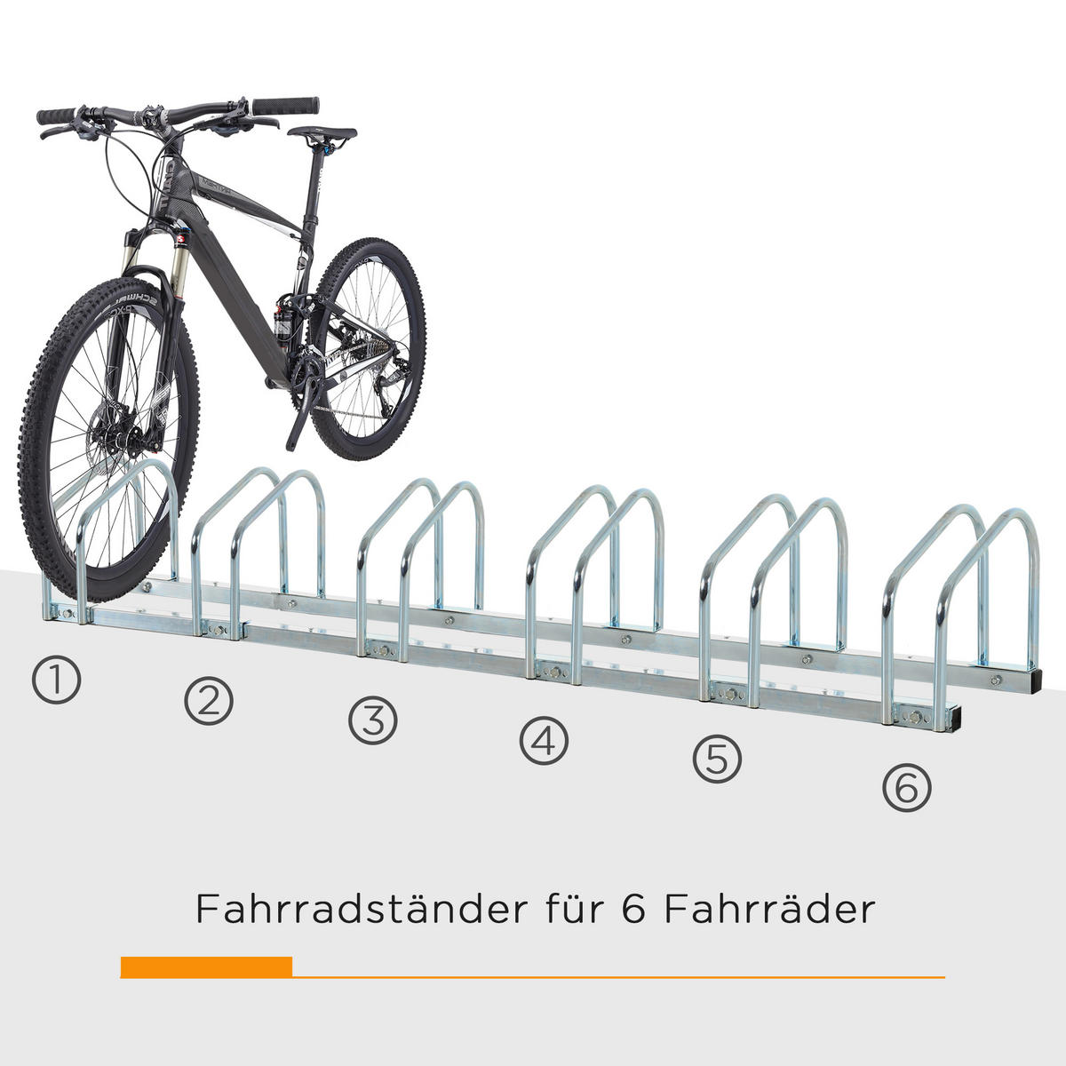 FAHRRADSTÄNDER, Stahl, Silber, 179L x 33B x 27H cm - Silberfarben, Metall (33/27/179cm) - HOMCOM