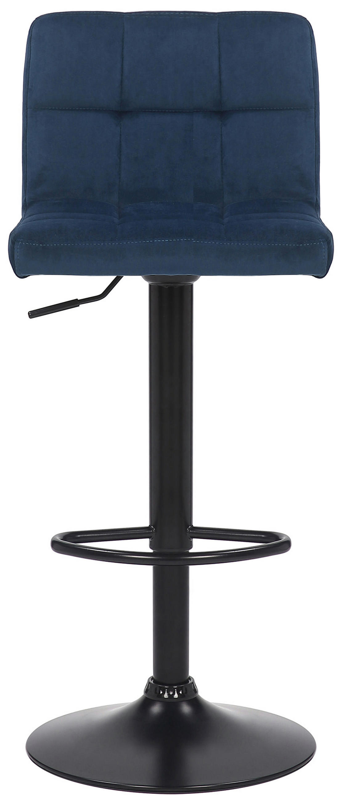 BARHOCKER 2er Set Fenai Samt blau - Blau/Schwarz, Textil/Metall (40/106/40cm) - TPFLiving