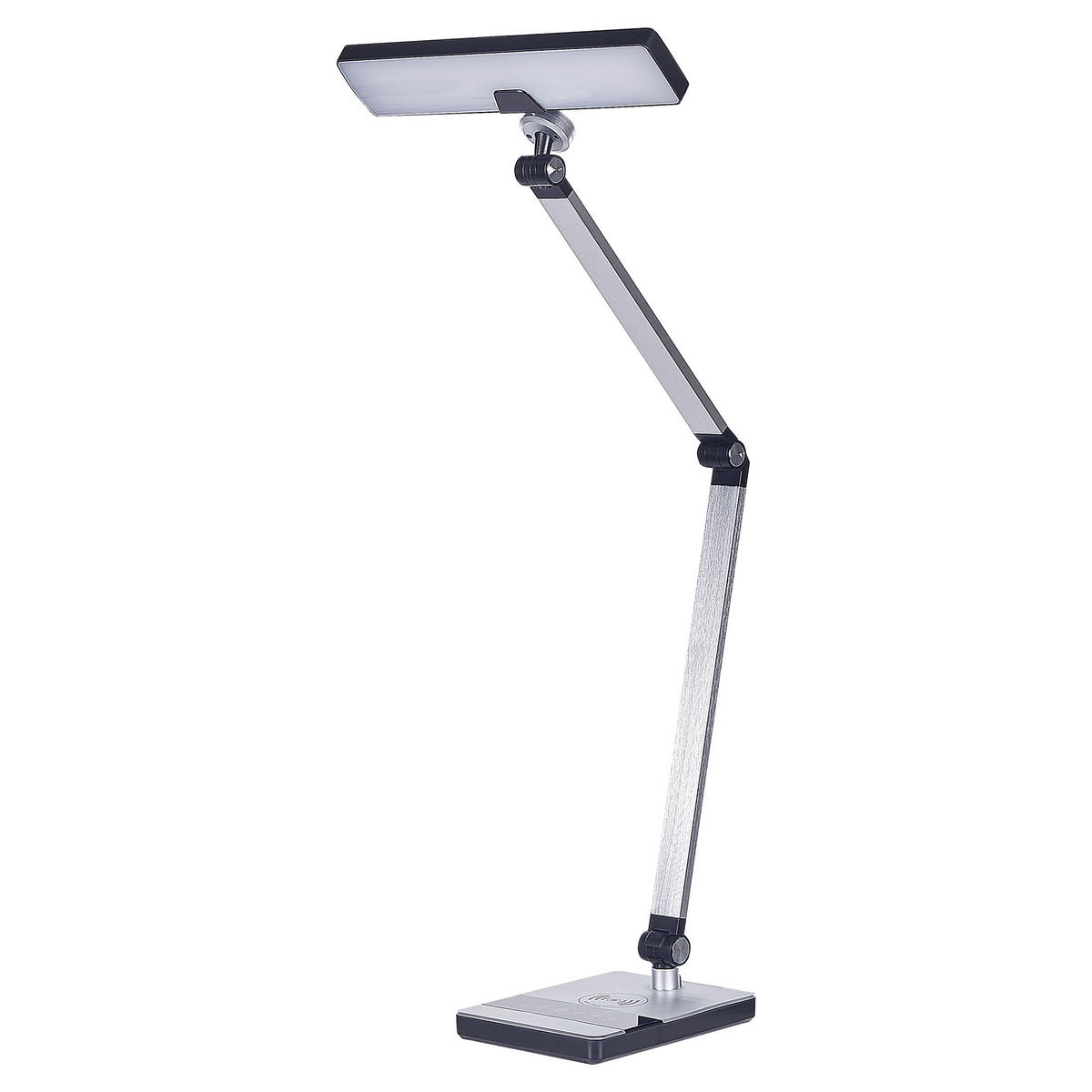 SCHREIBTISCHLAMPE Lacerta 19/28/73 cm - Silberfarben, Metall (19/28/73cm) - Beliani