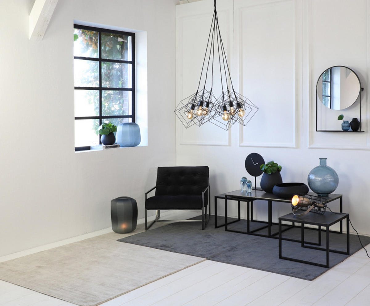 UHR Waiwo Schwarz Ø30/45,5 cm - Schwarz, Metall (10/45.5/30cm) - Light & Living