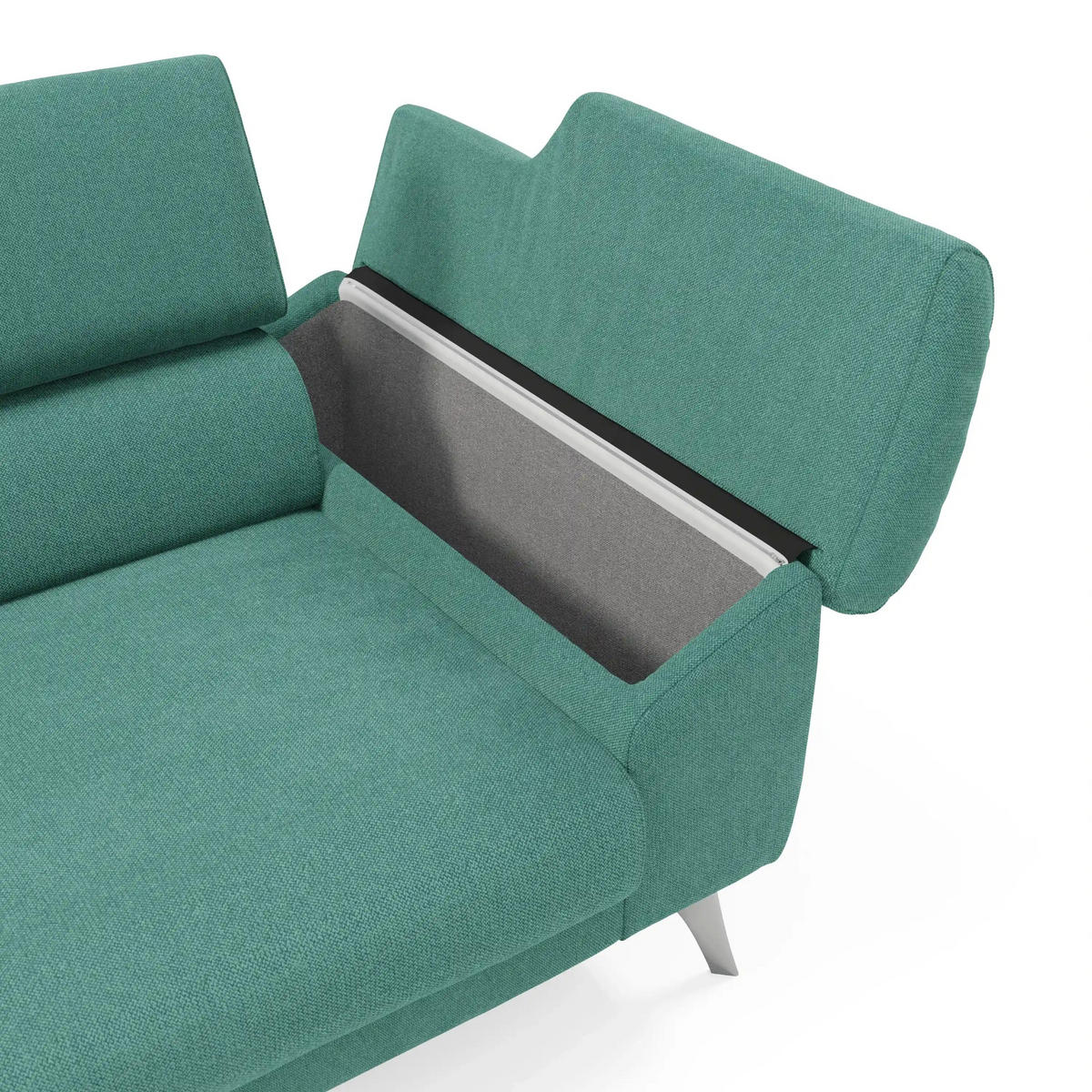 LINEARSOFA Donatello - Smaragdgrün, Metall (183/76/102cm) - Divani.store