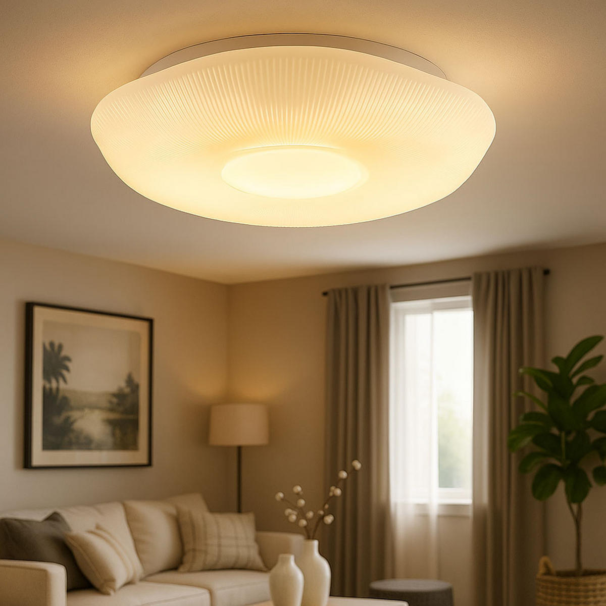 LED DECKENLEUCHTE Weiß D 50 cm - Weiß, Metall (50/50/8.5cm)