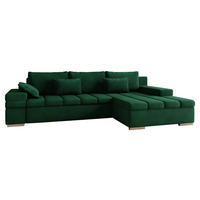 ECKSOFA Bangkok Premium, Seite: Rechts - Smaragdgrün/Silberfarben, Holz/Textil (310/175cm) - MIRJAN24