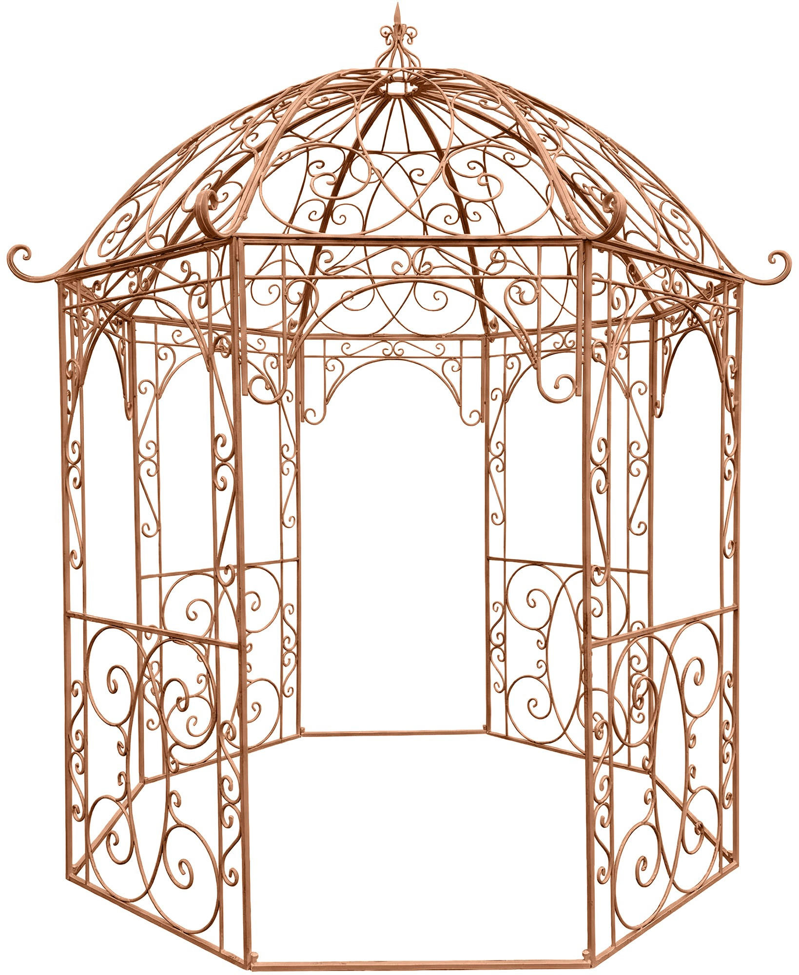 PAVILLON Liv Antik 284x263x313cm Metall Antik-Braun Gartenpavillon - Braun, Metall (284/313/263cm) - DELUKE